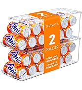 SCAVATA 2 Pack Soda Can Organizer for Refrigerator, Stackable Canned Food Pop Cans Container Can ...