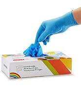 Kids Disposable Nitrile Gloves for 7-14 Years - Latex Free, Powder Free - for Crafting, Painting,...