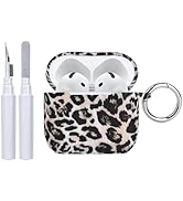 inewateri for AirPods 4th Generation Case with Cleaner Kit Soft, Cute Aesthetic Leopard Print Sil...