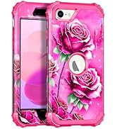 Miqala for iPhone SE 2022/2020 Case,Glow in The Dark Three Layer Heavy Duty Shockproof Full Body ...