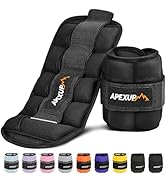 APEXUP 10lbs/Pair Adjustable Ankle Weights for Women and Men, Modularized Leg Weight Straps for Y...