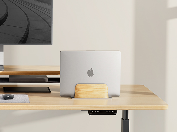 vertical laptop holder stand wood wooden macbook