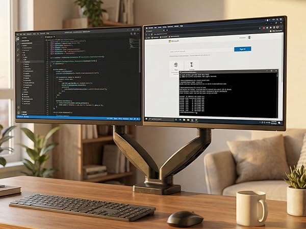 dual monitor arms for developer
