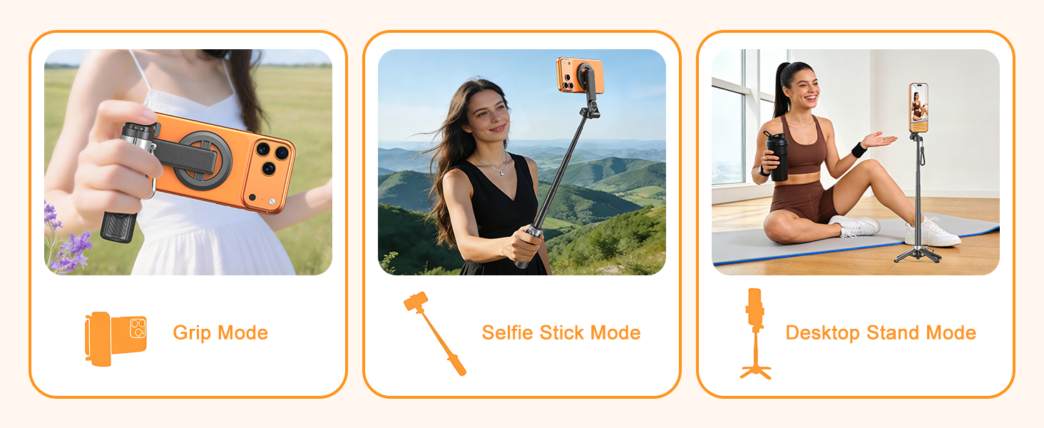 Multi-use selfie stick