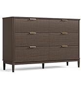 LINSY HOME Fluted Dresser for Bedroom with 6 Drawers, 54