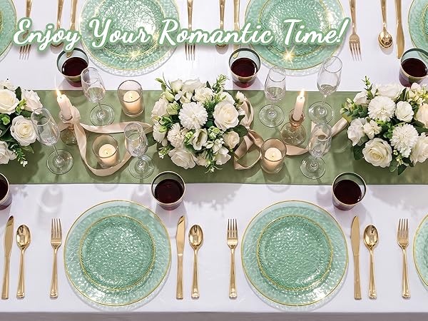 green plate set