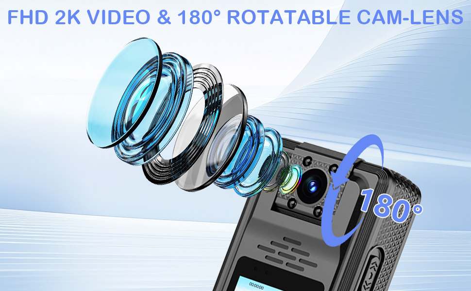 FHD 2K VIDEO 180° ROTATABLE CAMERA LENS