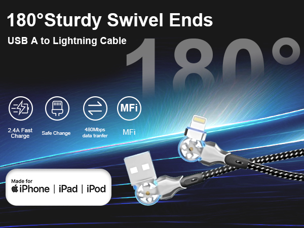 rotating iphone charger right angle rotation lightning cable 180 degree rotating iphone charger