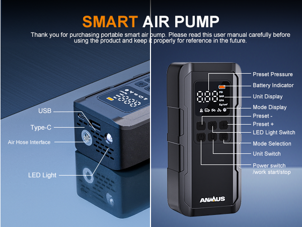 Tire Inflator Portable Air Compressor