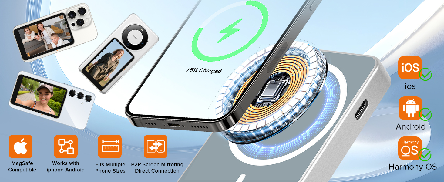 Magnetic Phone Vlog Selfie Monitor Screen