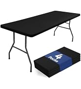 homing 4 Packs 6 Foot Rectangle Table Cloth, Waterproof Polyester Elastic Fitted Tablecloth, Wash...