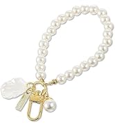 Kryoflare Pearl Keychain Wristlet Golden Imitation Pearl Key Chain Women Cute Purse Charms Pendan...