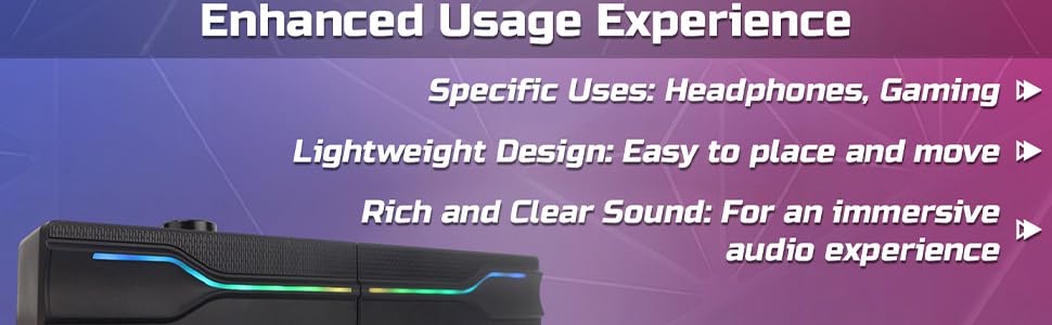 soundbar speakers movie computer indoor sound corded gamer led rgb external car monitor mac
