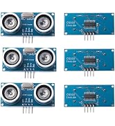 6Pcs HC-SR04 Ultrasonic Sensor, Wide Voltage 3-5.5V, Precise Distance Measurement Module for Ardu...