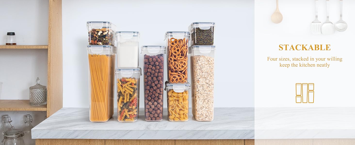 MR.SIGA 12 Pack Airtight Food Storage Container Set, Stackable