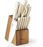 MARTHA STEWART Eastwalk 14 Piece High Carbon Stainless Steel Cutlery Kitchen Knife Block Set w/AB...