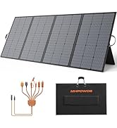 400W Portable Solar Panel, Lightweight Foldable Solar Panels Complete with an Adjustable Kickstan...