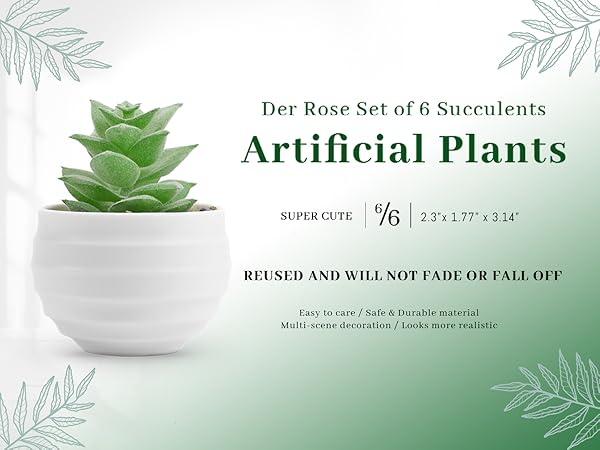  Succulents Plants Artificial in Pots 