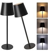 ORALUCE Cordless Table Lamp Rechargeable, Battery Operated LED Desk Lamp with USB Type-C Charging...