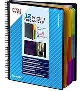 PERFORMORE 12 Pocket Spiral Subject Organizer with 6 Dividers, Folder Organizer Binder with Front...
