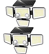 Solar Outdoor Lights - 3000LM 188 LED Motion Sensor Outdoor Lights, 4 Heads IP65 Waterproof Power...