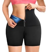 TrainingGirl Compression Sweat Shorts for Women Workout Sauna Suit Gym Sets High Waist Trainer Th...