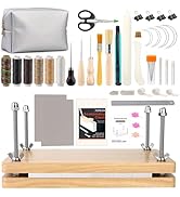 45 Pcs Book Binding Kits Bookbinding Kit Book Press 7.9”x11.6” with Book Binding Materials Bone F...
