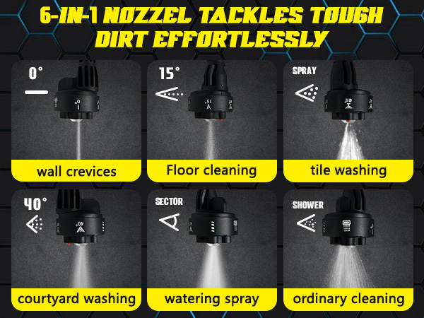 Byczone high pressure cleaner uses 6 nozzle modes