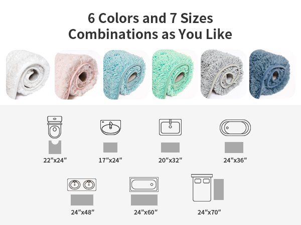 Multiple sizes and colors
