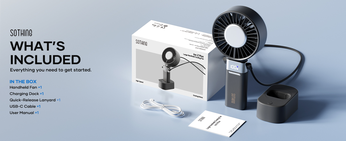 SOTHING Portable Fan Rechargeable