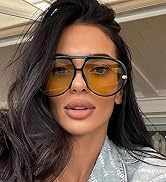LASPOR Oversized Aviator Sunglasses for Women Vintage With Adjustable Earring Large Big Frame Lad...