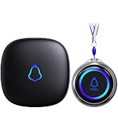 Caregiver Pager, Wireless Call Button for Seniors/Elderly at Home, 1 SOS Button + 1 Receiver Medi...