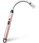 VEHHE Long Lighters Rechargeable with Safety Switch, USB C Lighter with 360° Flexible Neck, Windp...