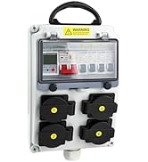 Power Distribution Box, 110V 80A Electricity Meter Electrical Box with NEMA 5-20 Power Outlet Pan...