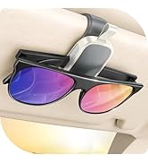Sunglass Holder for Car Visor Clip [Real One-Handed Operation] [Soft Foam Protection] [Non-Slip] ...