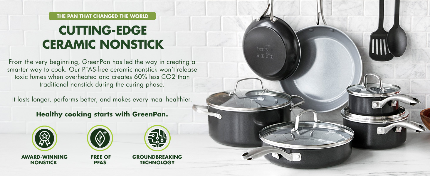 GreenPan, Ceramic Nonstick, PFAS-Free, Non-Toxic, Cookware, Frypans, Swift