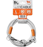 BV Pet Tie Out Cable for Dogs Up to 90 Pounds, 25 Feet (Silver/ 90lbs/ 25ft)