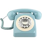Sangyn Retro Landline Telephone Classic Rotary Design Old Fashioned Corded Desk Phone with Metal ...