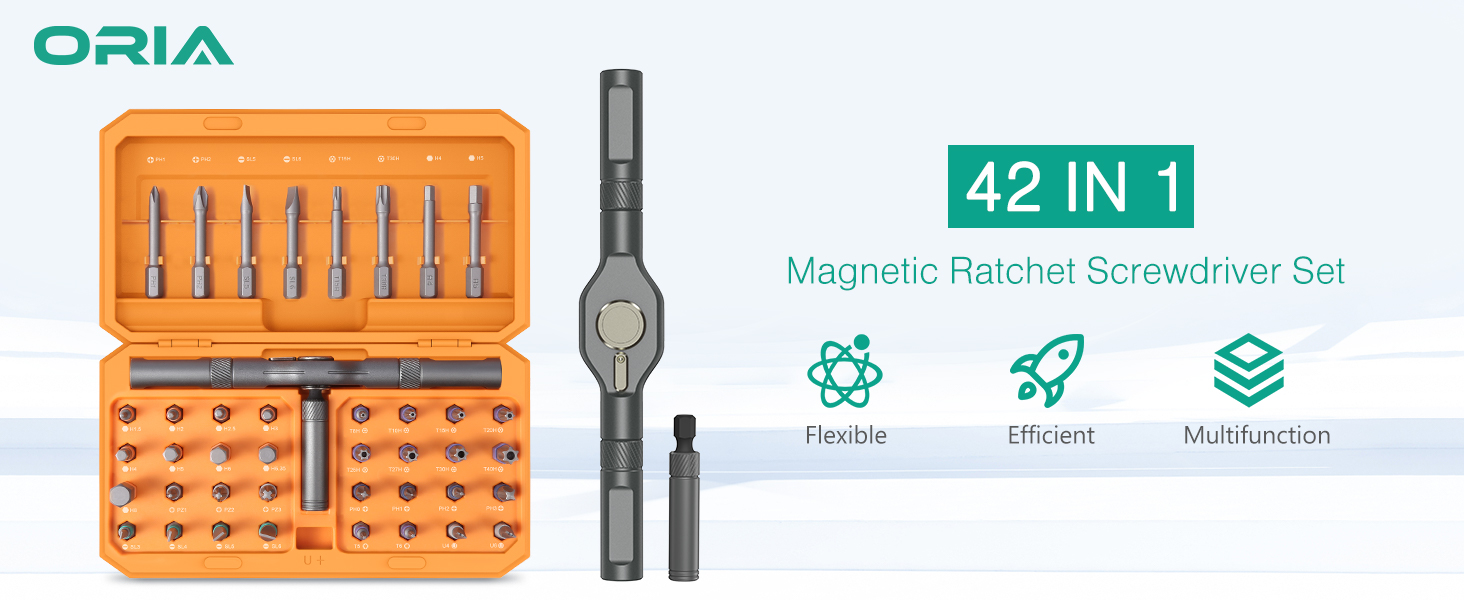 ORIA Ratchet Screwdriver Set