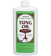 HOPE'S 100% Pure Tung Oil, Waterproof Natural Wood Finish and Sealer, 16 Fl Oz