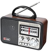 Retro Vintage Radio, Portable AM FM Radios Stereo Speakers Battery Operated or USB Charging, Tran...