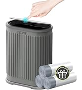 KSSKSS 1.8 Gallons Small Stainless Steel Trash Can with Press Type Lid, Slim Bathroom Garbage Bin...