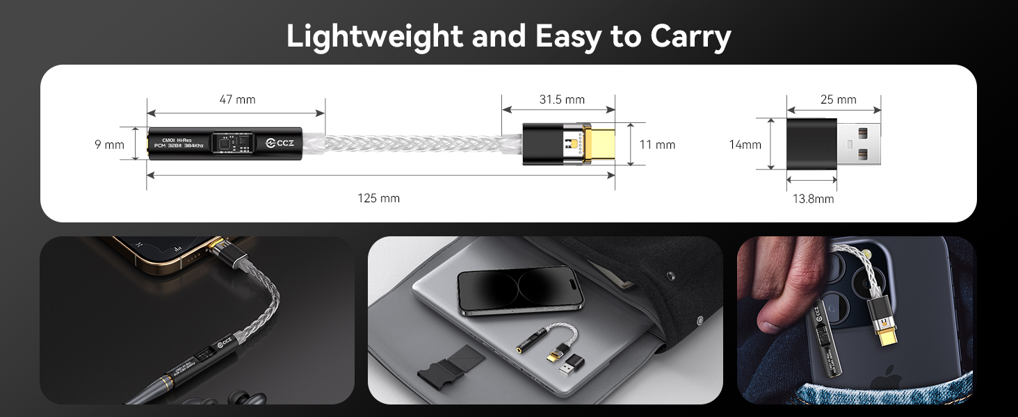 lightweight and easy to carry audio adpater
