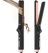 360° Airflow Styler Curling Iron - 1.25 Inch Hair Straightener and Curler 2 in 1 with Vented Cool...
