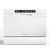 COSTWAY Countertop Dishwasher, Compact Built-In Dishwasher with 6 Places Settings, 5 Washing Prog...