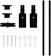 VANoopee H Track Lighting Rails Kit, 6.6FT H Type Track Rails Black with End Caps and Live End Fe...