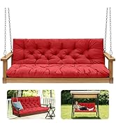 GPQAWER Porch Swing Cushions,Outdoor Cushions 3 Seater Replacement with Backrest, Waterproof Thic...