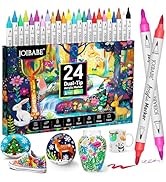 joibabe Acrylic Paint Markers, 24 Colors Acrylic Markers Set, Dual Tip Fine &amp; Bursh Acrylic Paint...