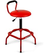 FreekyFit Garage Stool, Adjustable Height Swivel Work Mechanic Shop Stool with Backrest, Pneumati...