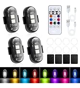 Mcbazel 4 Pcs Wireless Rechargeable Magnetic LED Strobe Lights, 8-Colors USB Waterproof Anti-Coll...